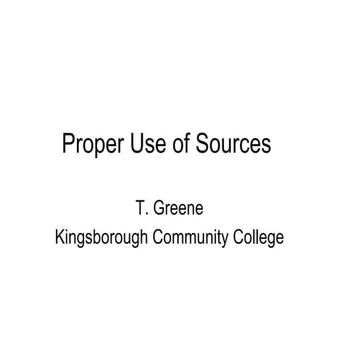 Correct Use of Sources