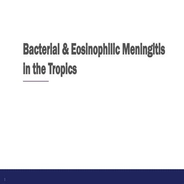 Corrected Cebula Bacterial & Eosinophilic Meningitis in the Tropics ...