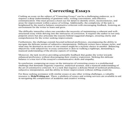 Correcting Essays