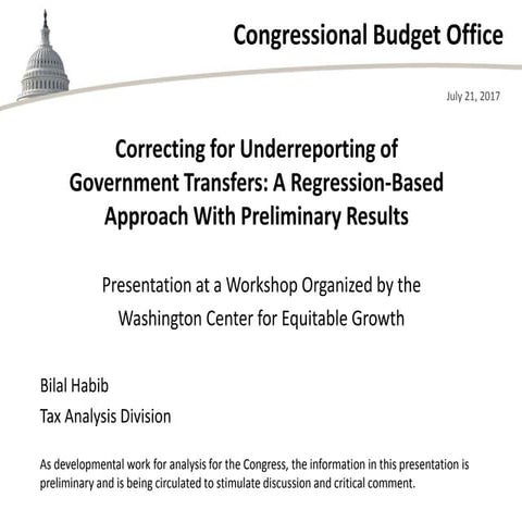 Correcting for Underreporting of Government Transfers: A Regression-Based App...