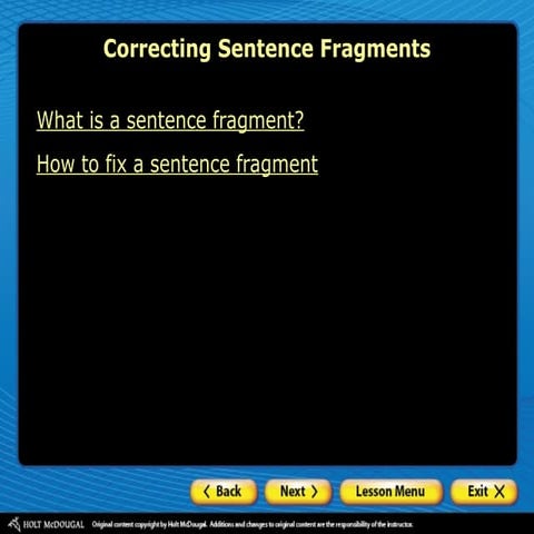 Sentence Fragments | PPTX