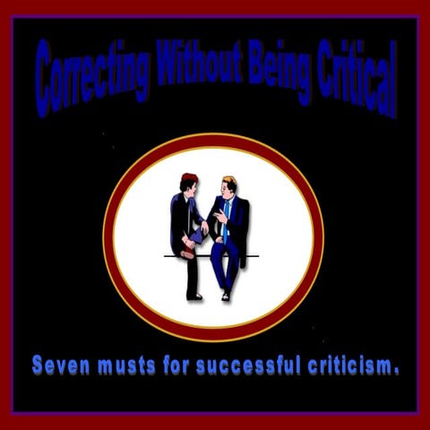 Correcting without being critical