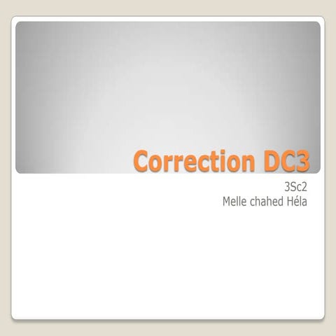Correction dc3 3sc2