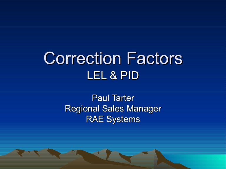 Correction factors basics