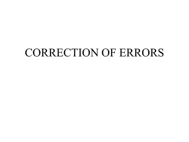 Correction of errors