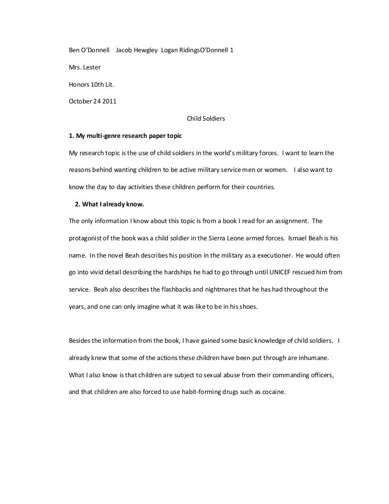 Proposal for Research Project