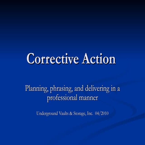Corrective action 2010