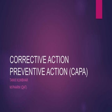 Corrective action preventive action (capa)