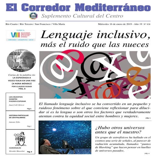Suplemento Cultural Argentino "Corredor Mediterráneo"