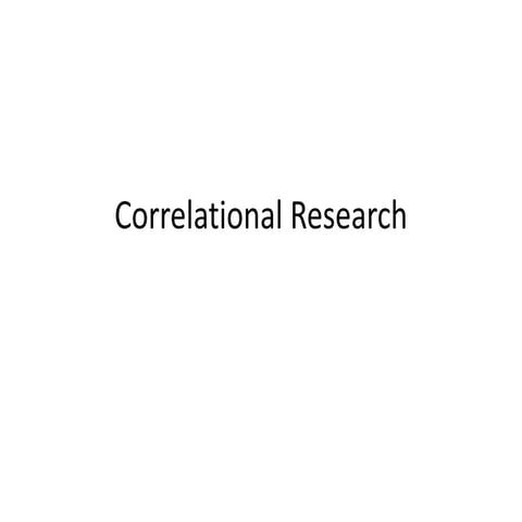 Correlational research