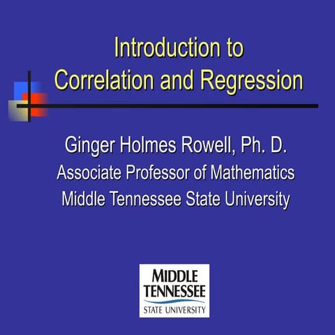 Correlation and regression