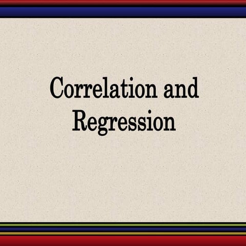 correlation and regression | PPT