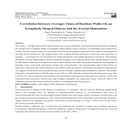 Correlation between averages times of random walks on an irregularly shaped o...