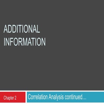 Correlation continued