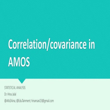 Correlation/Covariance in AMOS 