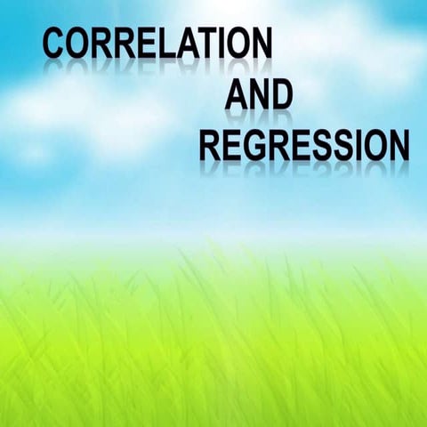 Correlation nd regression