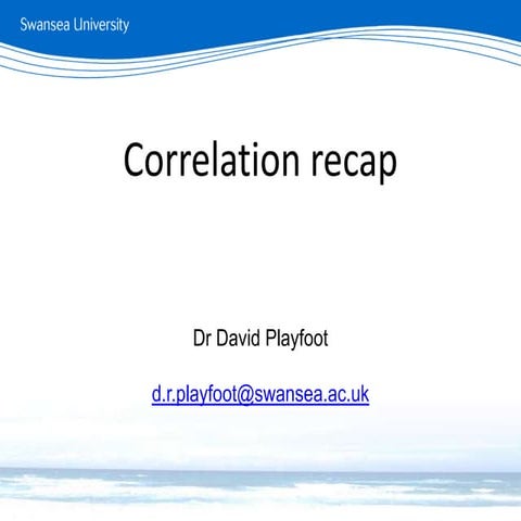Correlation recap
