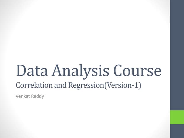 Correlation  and Simple Regression