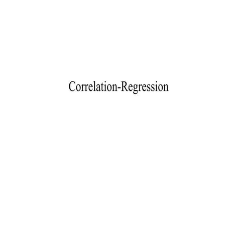 Correlation & regression   uwsb