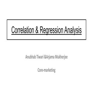 Correlation & regression analysis