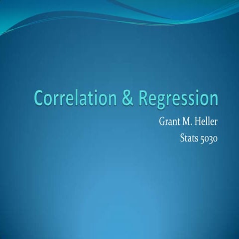 Correlation & Regression