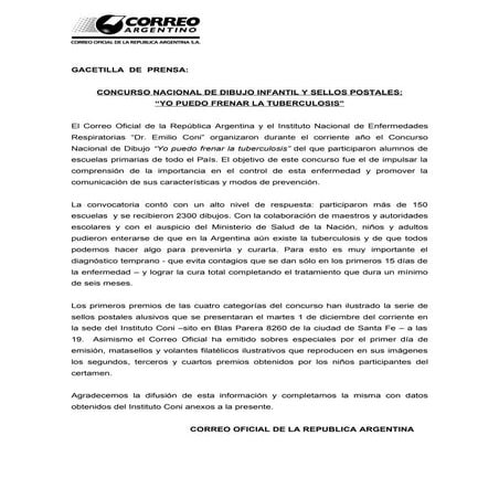 Correo Argentino   Gacetilla  De  Prensa