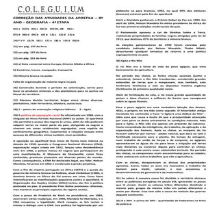 Correção das atividades da apostila...