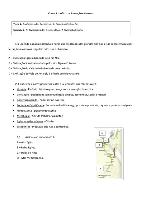 Correção do Teste de Avaliação As C...