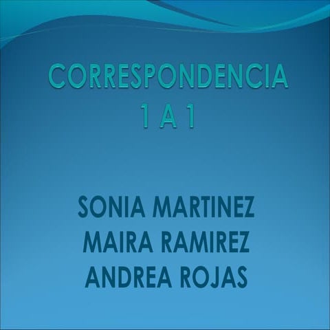 Correspondencia 1 a 1