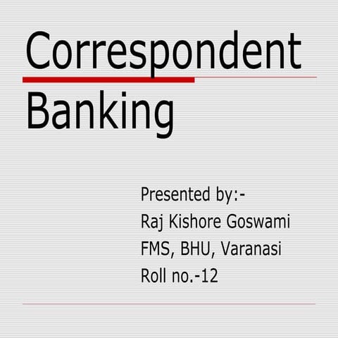 Correspondent banking