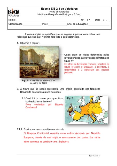 Correção da Ficha de Avalição 2