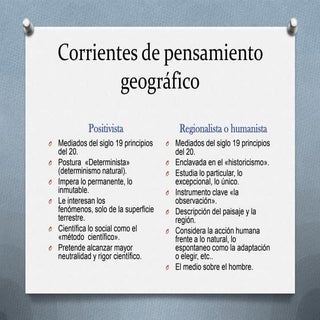 Corrientes de pensamiento geográfico