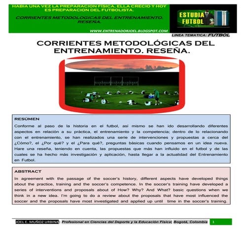 Corrientes metodológicas del entrenamiento en futbol