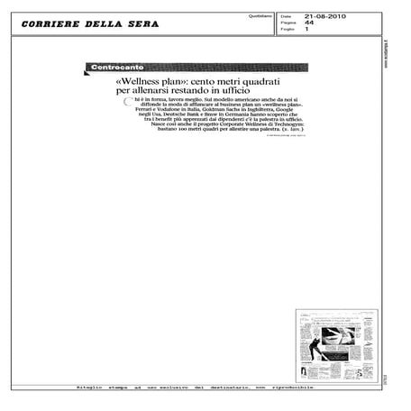Corporate Wellness_Corriere della Sera