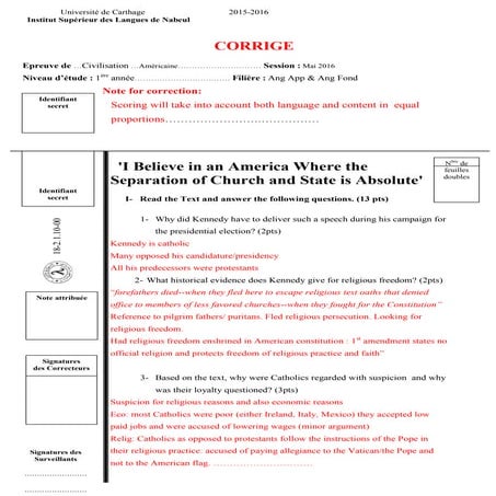 Corrigé 1st year am civ principale