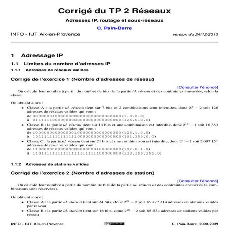 Corrige tp2 reseaux