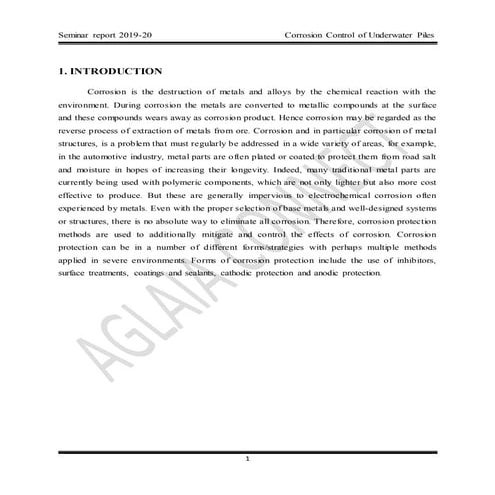 Corrosion control of underwater piles