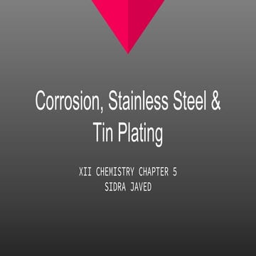 Corrosion, Steel and Tin plating