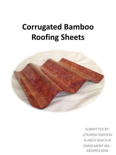Corrugated bamboo roofing sheets