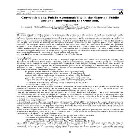 Accountability and corruption in public organization | DOCX