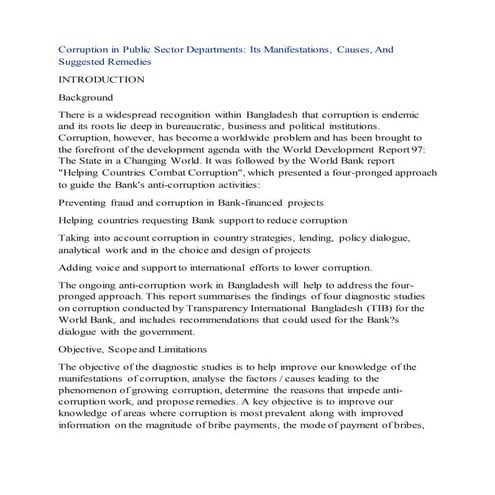 Corruption in public sector departments | DOCX
