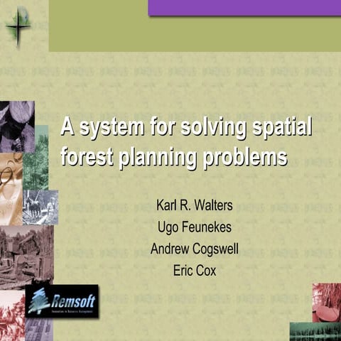 A system for solving spatial forest planning problems | PDF