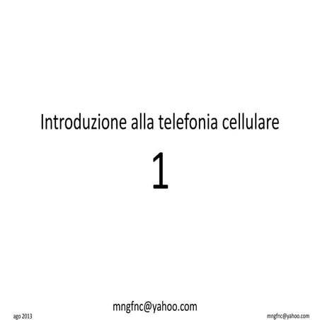 Corso cellulari - Prima lezione