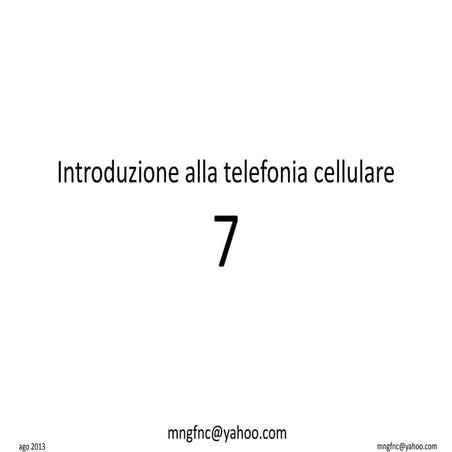 Corso cellulari - Settima lezione