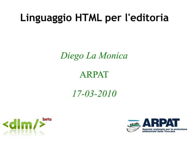 Corso HTML per l'editoria