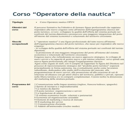Corso open