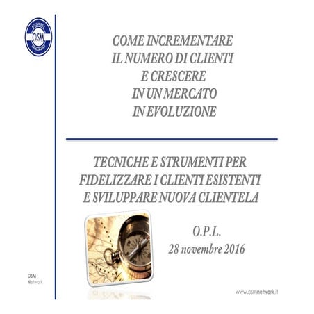Come incrementare i propri affari - incontro del 28 novembre