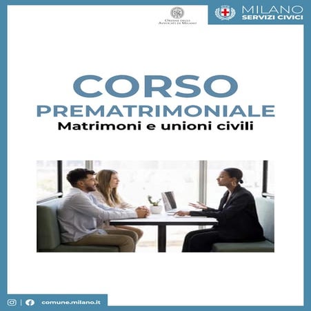 la brochure del primo corso prematrimoniale laico del Comune di Milano