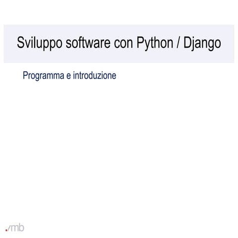 Corso Python Django | PPT