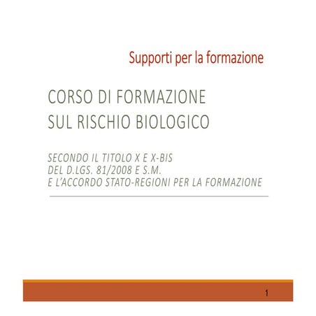 Rischio Biologico Sicurezza sul lavoro 81/08 | PDF